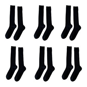 Women's 6 pk Ribbed Knee - High Socks - Soft & Breathable