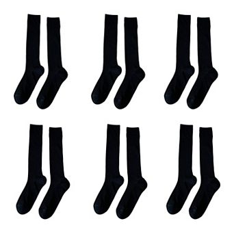 Women's 6 pk Ribbed Knee - High Socks - Soft & Breathable
