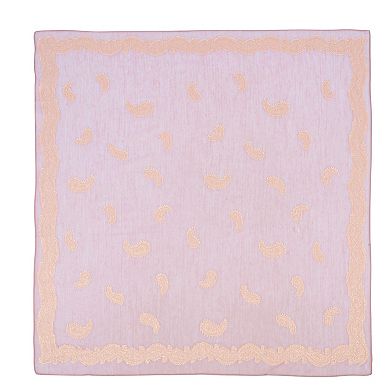 Vintage Jacquard Square Scarf Elegant Retro Floral Pattern Headscarf Shawl Wrap