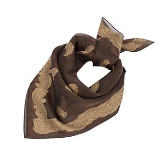 Vintage Jacquard Square Scarf Elegant Retro Floral Pattern Headscarf Shawl Wrap
