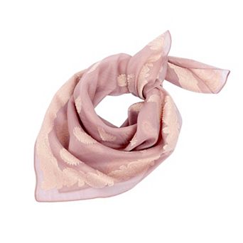 Vintage Jacquard Square Scarf Elegant Retro Floral Pattern Headscarf Shawl Wrap