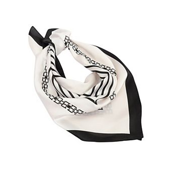 Women's Classic Striped Satin Square Scarf for Neck Hair Bag Decoration