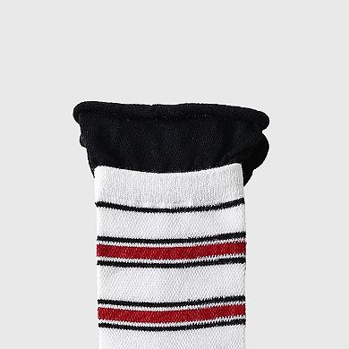 Women's 6pk Striped Ankle Socks with Cuffed Design