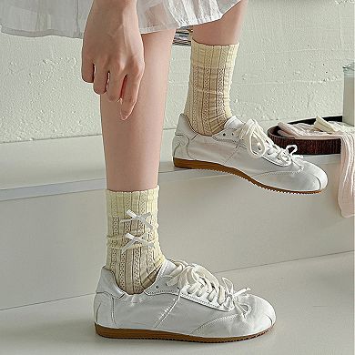 6pk Women's Knee - High Socks with Bow Details