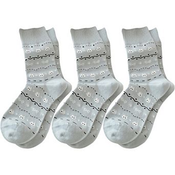 Women's Cotton Blend Socks 3-Pair Pack with Cute Animal Print Comfortable and Soft