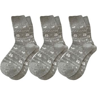 Women's Cotton Blend Socks 3-Pair Pack with Cute Animal Print Comfortable and Soft