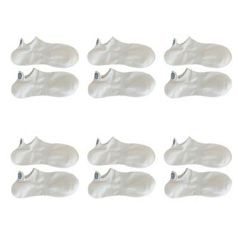Women's 6 pk Cotton White No - Show Socks with Smiley Face Embroidery