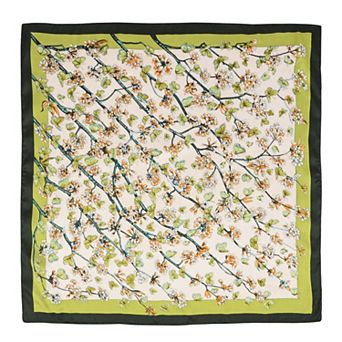 Satin Square Scarf Floral Print Versatile Styling Accessory for Headscarves and Shawls