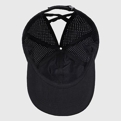 Women's Baseball Cap with Heart Embroidery - Breathable Criss - Cross Back Hat