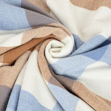 Women's Classic Oversized Plaid Scarf with Tassel Trim Wrap Warm Shawl