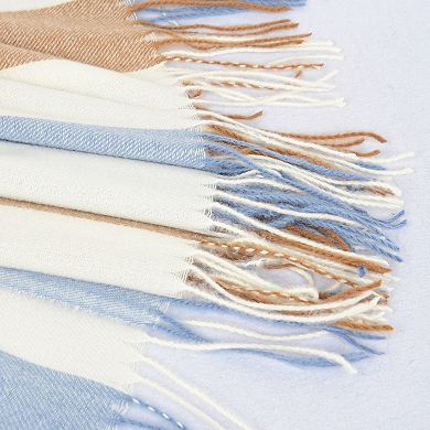 Women's Classic Oversized Plaid Scarf with Tassel Trim Wrap Warm Shawl