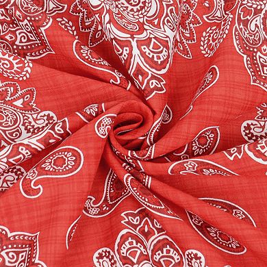 Cotton Paisley Print Bandana Scarf Square Neck Head Wrap