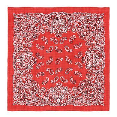 Cotton Paisley Print Bandana Scarf Square Neck Head Wrap