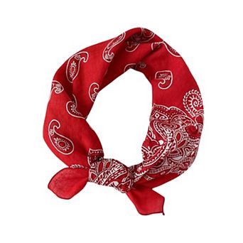 Cotton Paisley Print Bandana Scarf Square Neck Head Wrap