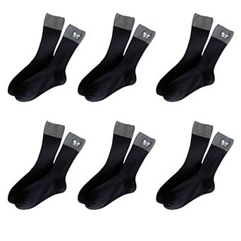 Women's 6 pk Color - Block Crew Socks with Bow Embroidery