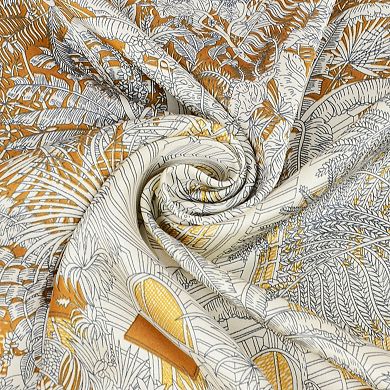 Elegant Satin Square Scarf Artistic Print Versatile Styling Accessory