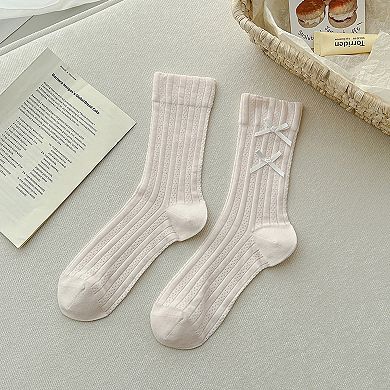 6pk Women's Knee - High Socks with Bow Details