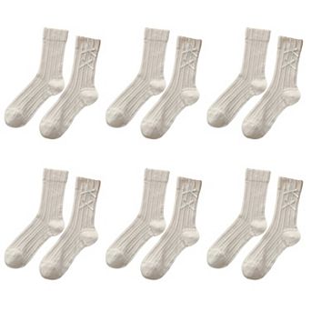 6 pk Women's Knee - High Socks with Bow Details