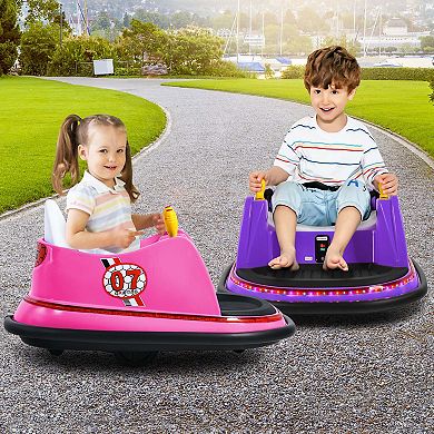 Costway 12V Vehicle 360° Spin Race Toy Kids Ride On Bumper Car with Remote Control