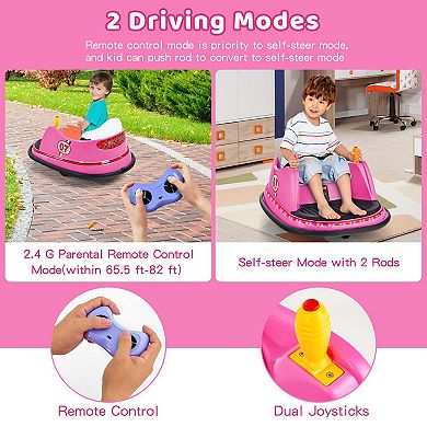 Costway 12V Vehicle 360° Spin Race Toy Kids Ride On Bumper Car with Remote Control