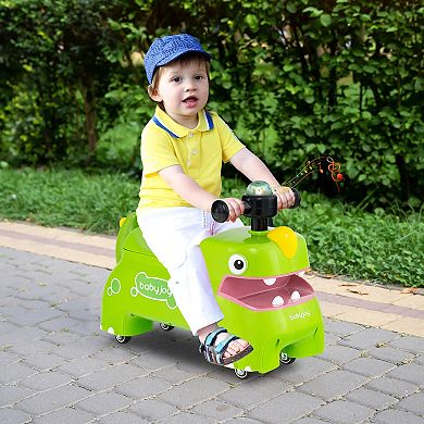 Babyjoy Ride on Toy Baby Dinosaur Sliding Car with 4 Universal Casters Under-Seat Storage