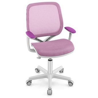 Costway Kids Desk Armchair Swivel Mesh Children Computer Chair with Adjustable Height