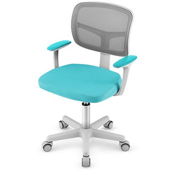 Costway Auto Lock Kids Mesh Chair with Armrests Height Adjustable 360-Degree Swivel