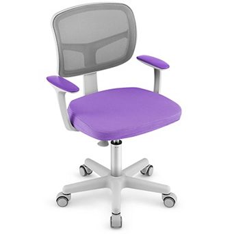 Costway Auto Lock Kids Mesh Chair with Armrests Height Adjustable 360-Degree Swivel