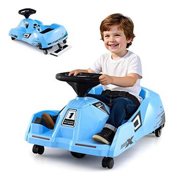 Costway 12V Ride on Toy Car Electric Go Kart with Cleaning Fun & Remote Control Pink/Rose red/Blue