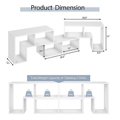 Costway 3 Pcs TV Stand for TV's up To 65" Console Entertainment Center Bookcase Shelves