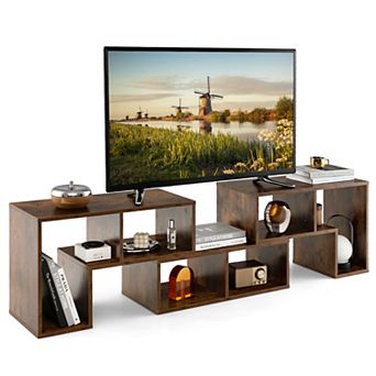 Costway 3 pc TV Stand for TV's up To 65" Console Entertainment Center Bookcase Shelves