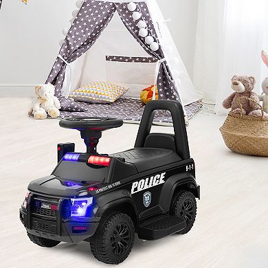 Costway 2-in-1 6V Kids Ride On Car Toddler Push Car w/ Megaphone & Siren