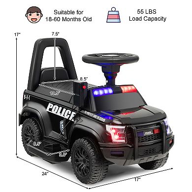 Costway 2-in-1 6V Kids Ride On Car Toddler Push Car w/ Megaphone & Siren