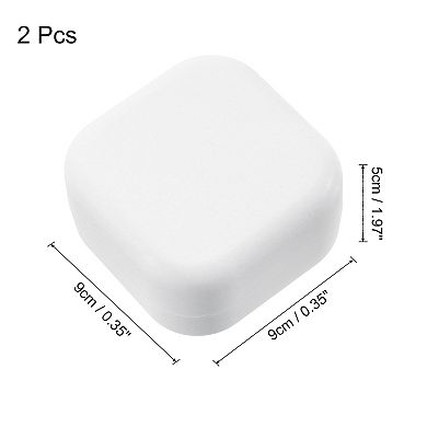 2Pcs Wooden Soap Holder, Detachable Self Draining Square Round Angle Soap Dishes with Lid