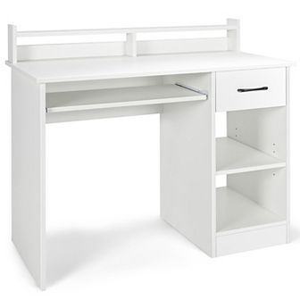 Costway 22" Wide Computer Desk Writing Study Laptop Table w/ Drawer & Keyboard Tray