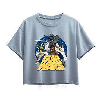 Girls 7-16 Star Wars Retro Group Boxy Tee