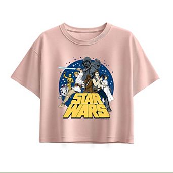 Girls 7-16 Star Wars Retro Group Boxy Tee