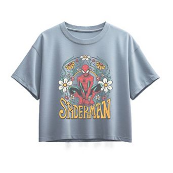 Girls 7-16 Marvel Spider-Man Vintage Florals Boxy Tee