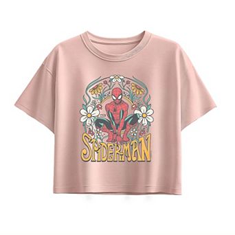 Girls 7-16 Marvel Spider-Man Vintage Florals Boxy Tee