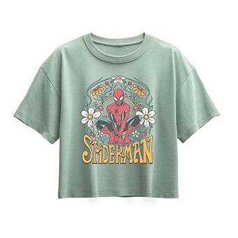 Girls 7-16 Marvel Spider-Man Vintage Florals Boxy Tee