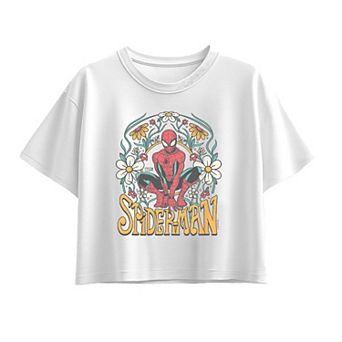 Girls 7-16 Marvel Spider-Man Vintage Florals Boxy Tee