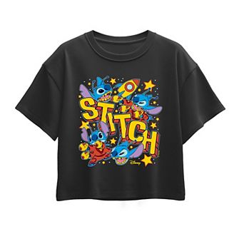 Girls 7-16 Disney's Lilo & Stitch Space Stickers Boxy Tee