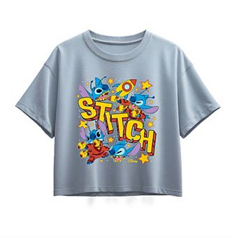 Girls 7-16 Disney's Lilo & Stitch Space Stickers Boxy Tee