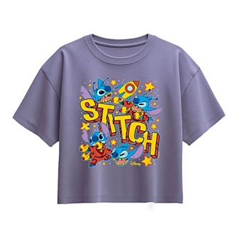 Girls 7-16 Disney's Lilo & Stitch Space Stickers Boxy Tee