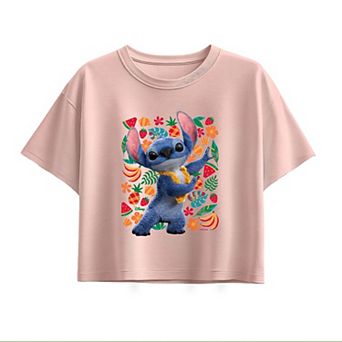 Girls 7-16 Disney's Lilo & Stitch Fruit Pattern Boxy Tee