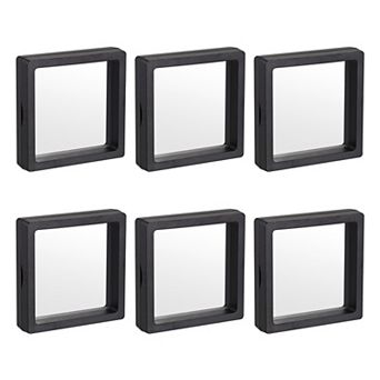 Floating Thin Film Display Box, ABS Frame Case 9cm x 9cm x 2cm Pack of 10