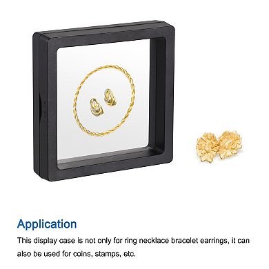 Floating Thin Film Display Box, ABS Frame Case 9cm x 9cm x 2cm Pack of 10