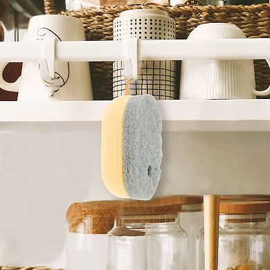 Dish Brush with Hanging Strap, Soap Dispensing Brush, Kitchen Scrub Brushes for Cleaning, Yellow