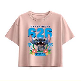 Girls 7-16 Disney's Lilo & Stitch Experiment 626 Collegiate Boxy Tee