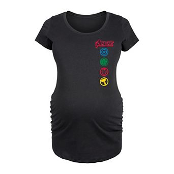Maternity Marvel Avengers Icon Logos Graphic Tee